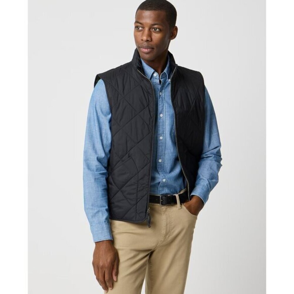 J. Crew Men's Quilted Walker Vest in Black Size S LIKE NEW